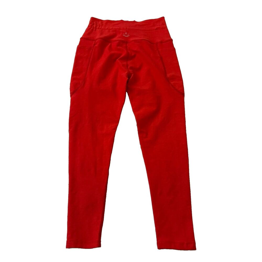 Beyond Yoga Leggings Womens Large Red Spacedye Go Pocket Midi Length High Rise - Picture 7 of 10
